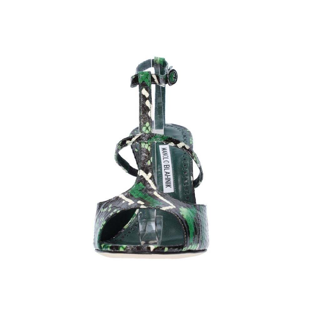 Manolo Blahnik Green python leather Sandals - Picture 13 of 16